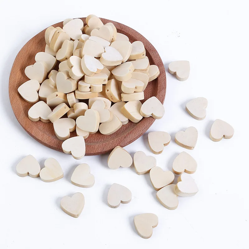 Missxiang DIY 21MM Natural Heart Shape Wood Beads for Jewelry Making Handmade Pacifier Clip Rattle Wooden 20pcs/lot perle | Украшения и