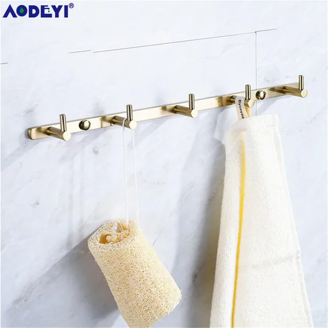 Buy Bathroom Hardware Set Brushed Gold Robe Hook Towel
