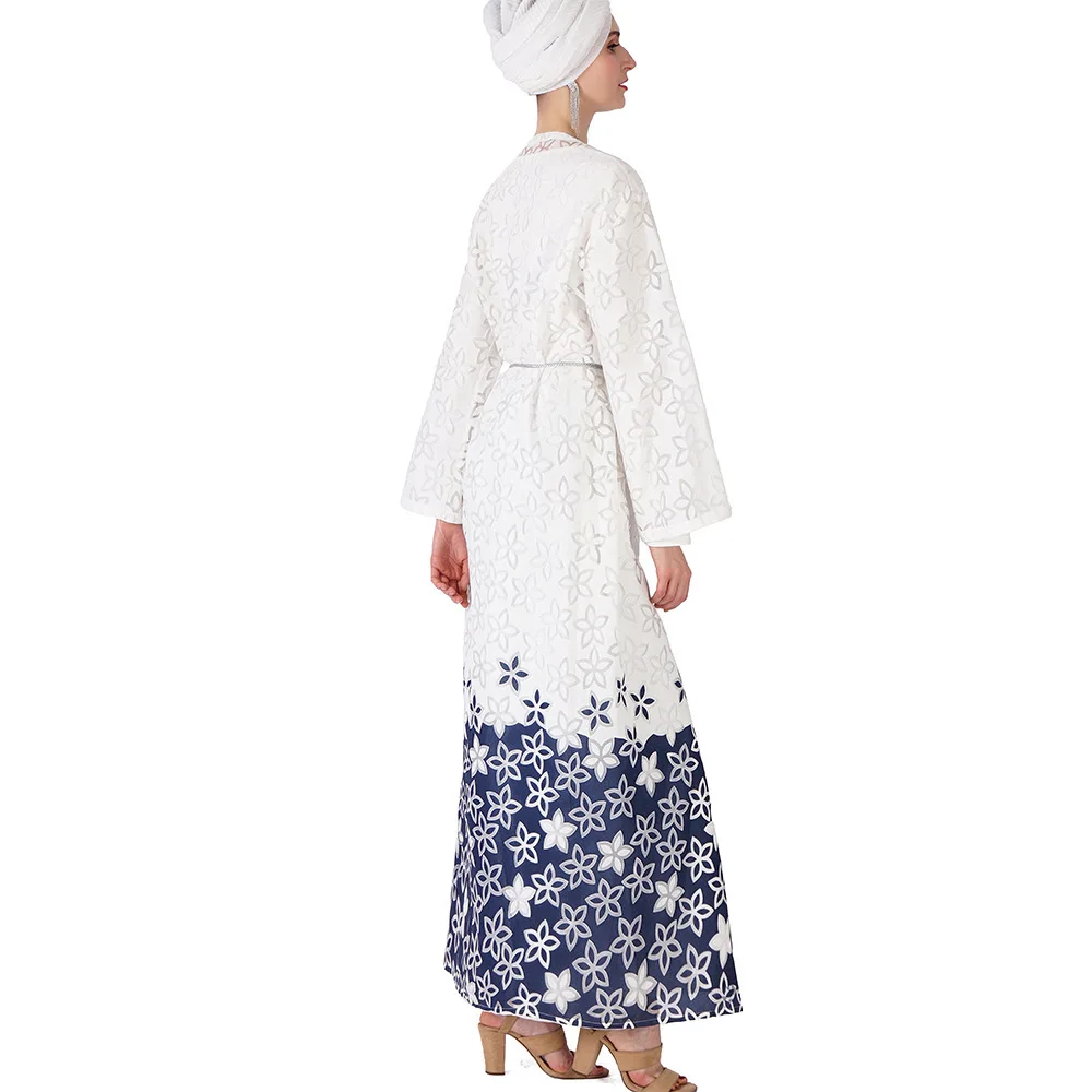 Роскошные мусульманское длинное платье для девочки выдалбливают кардиган «абайя» Летняя туника кимоно длинные халаты Jubah Ближний Восток