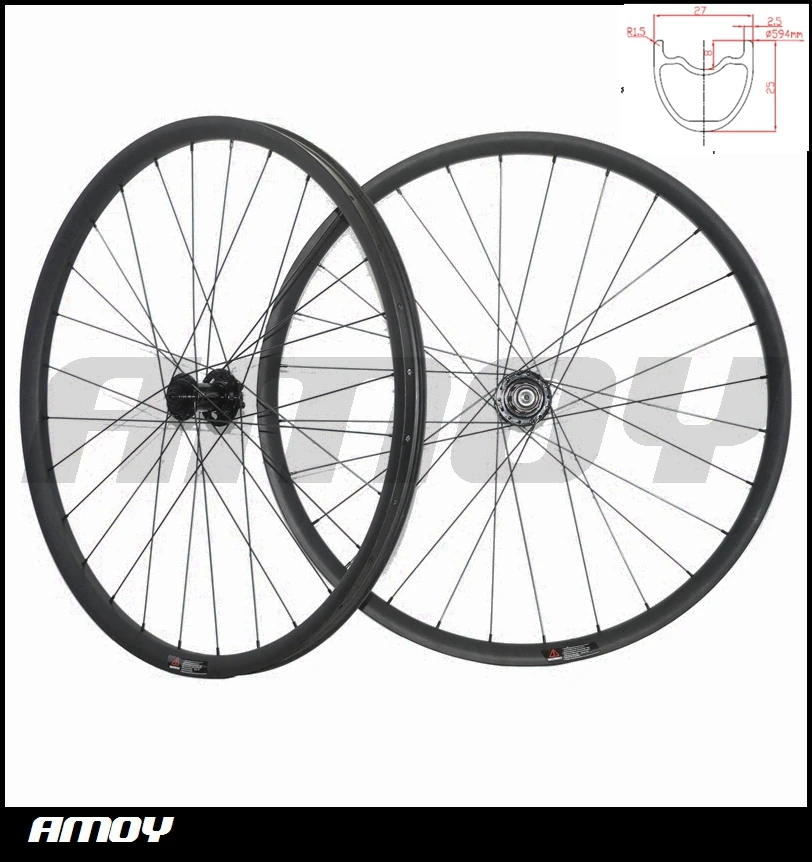

27.5er MTB XC race 27mm wide offset Mountain Bike Carbon racing Wheel set