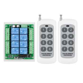 

433Mhz DC 12V 8 CH RF Wireless Remote Control Switch Remote Control System 8CH Relay Receiver +8 Button Transmitter