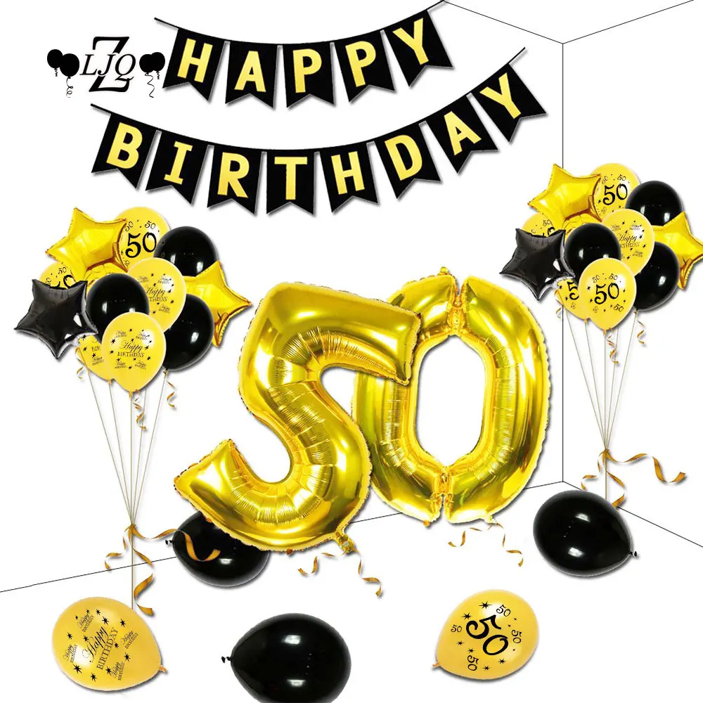 Zljq Ensemble Banderole Decorative Pour Anniversaire 48 Pieces Pour Fete D Anniversaire De 50 Ans Ballon Noir En Latex Etoile De 50e Aliexpress Zljq Ensemble Banderole Decorative Pour Anniversaire 48 Pieces Pour Fete D Anniversaire De 50 Ans Ballon Noir En Latex Etoile De 50e Aliexpress