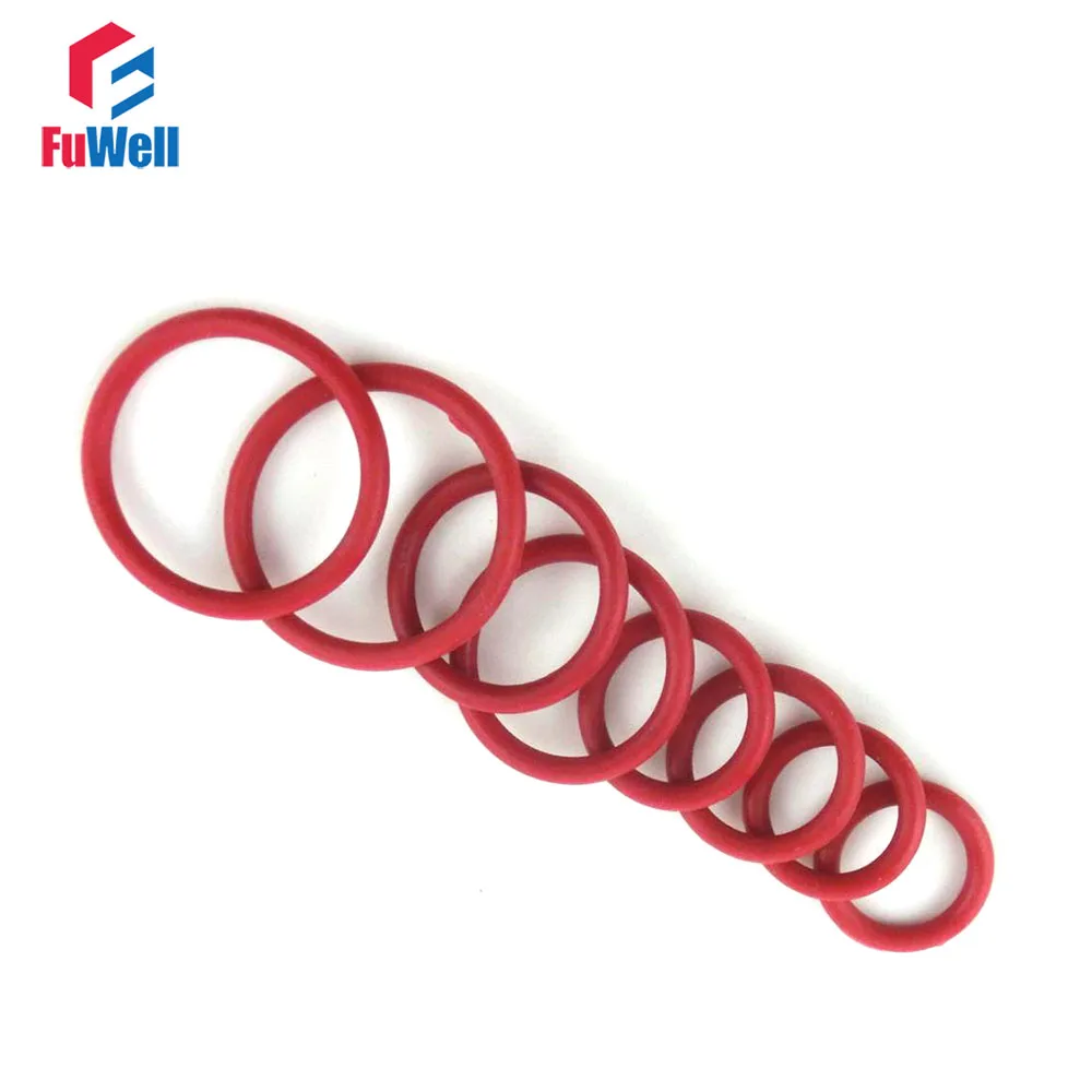 

200pcs 1.5mm Thickness Red Silicon O Ring Seals Gasket 19/20/21/22/23/24/25/26/27/28mm OD O-ring Seals Gasket Washer