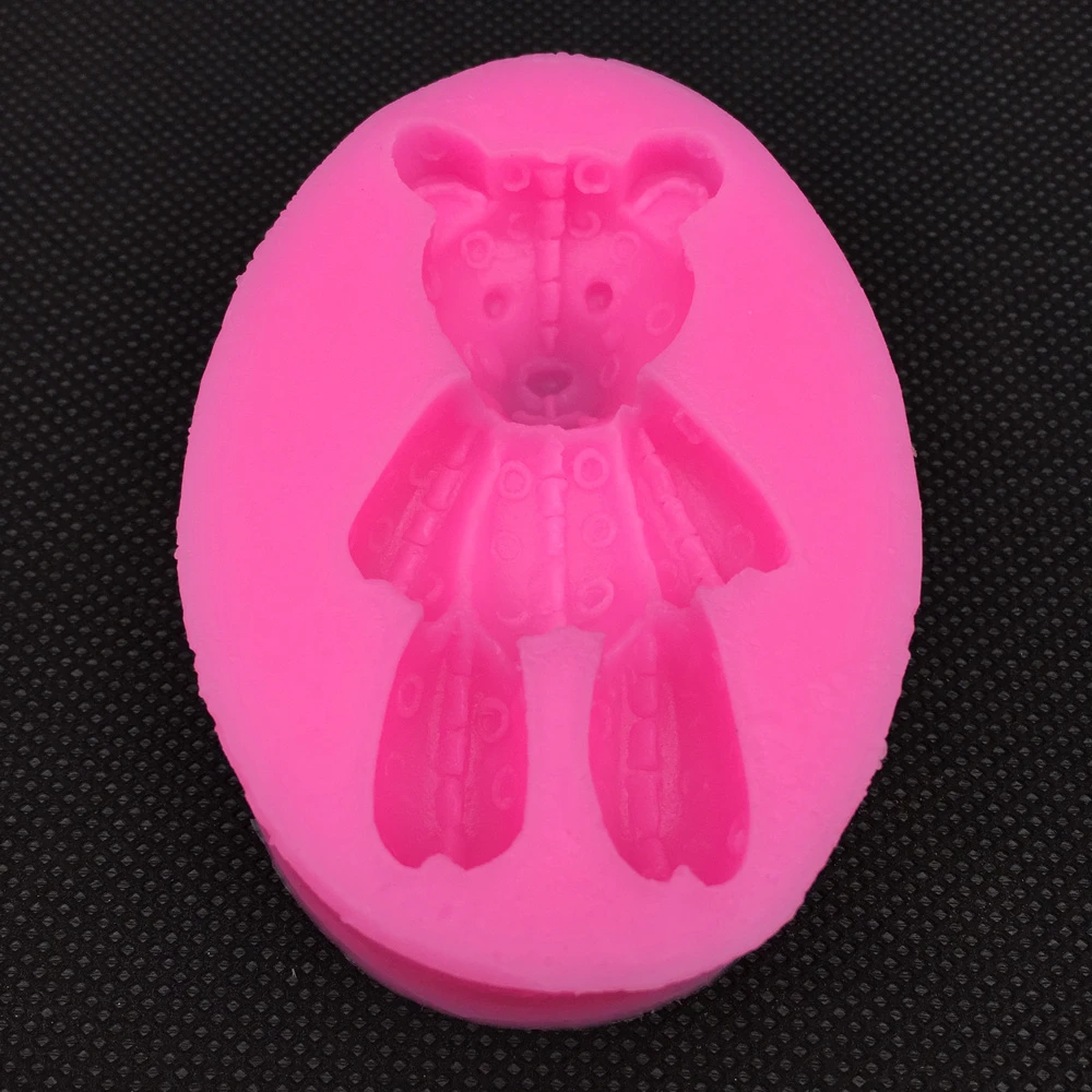 Cute bear in Christmas Stockings shape decoration mold cake mold Fondant mold silicone sugar craft mould clay mould resin mold