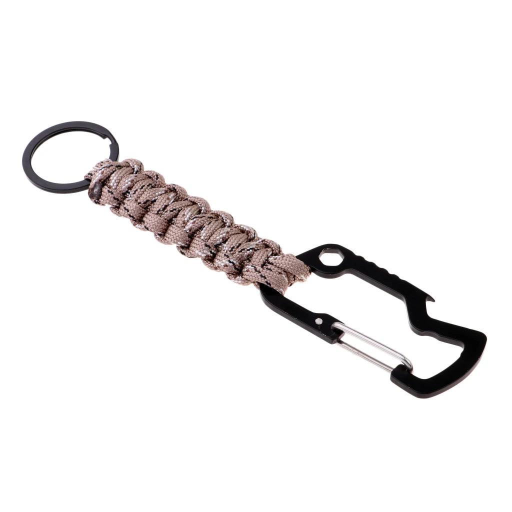  Molle Paracord Keychain Carabiner Hook Braided Lanyard Utility Kit  Molle Key Ring Holder Belt Clip Buckle Carabiner