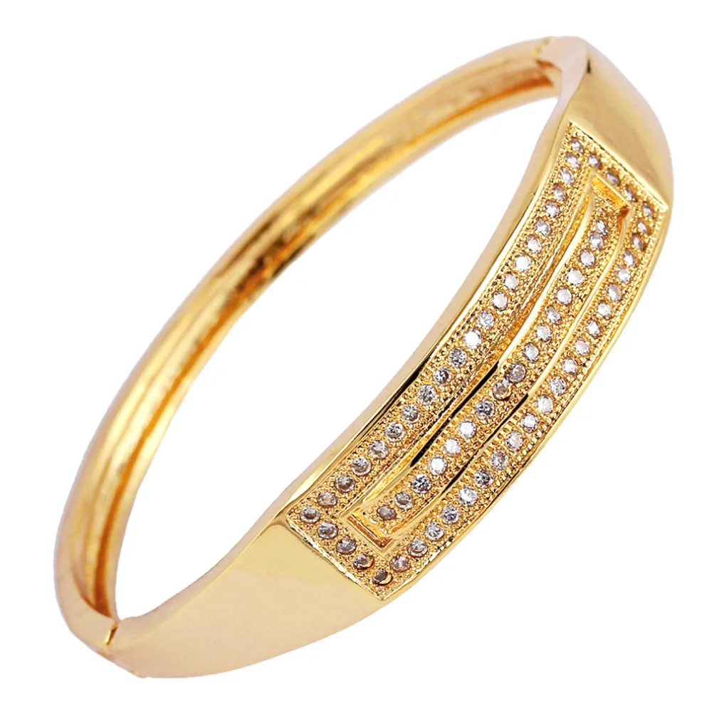 Fashion Classical Yellow Gold Color White Austrian crystal Diameter