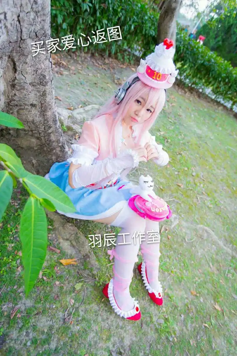 Супер Sonico Косплей SUPERSONICO 10nd рисунок на день рождения Костюм Топ Юбка летнее