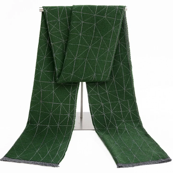 Портной Смит клетчатый прямоугольный мужской шарф дизайн зимний шарф уличные теплые толстые шарфы с короткой бахромой 190x35 см - Цвет: JW03-6 arylic scarf