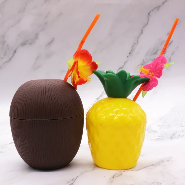 Hawaiian Party Photo Props Coconut Pineapple Cup Creativity Drinking