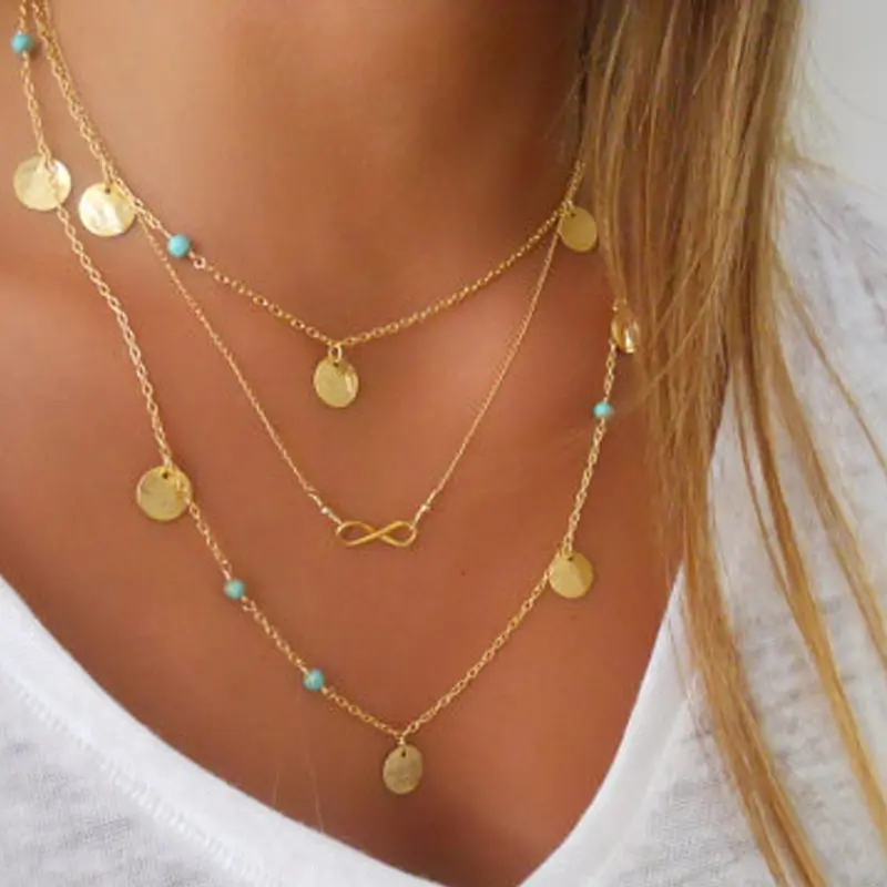

DIY jewelry simple sequins necklace good luck 8 words matte sequined necklace