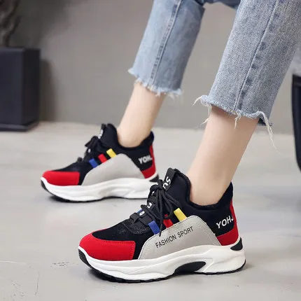 

2018 new women's casual shoes, old shoes, cotton shoes, thick-soled students, wild Korean version.