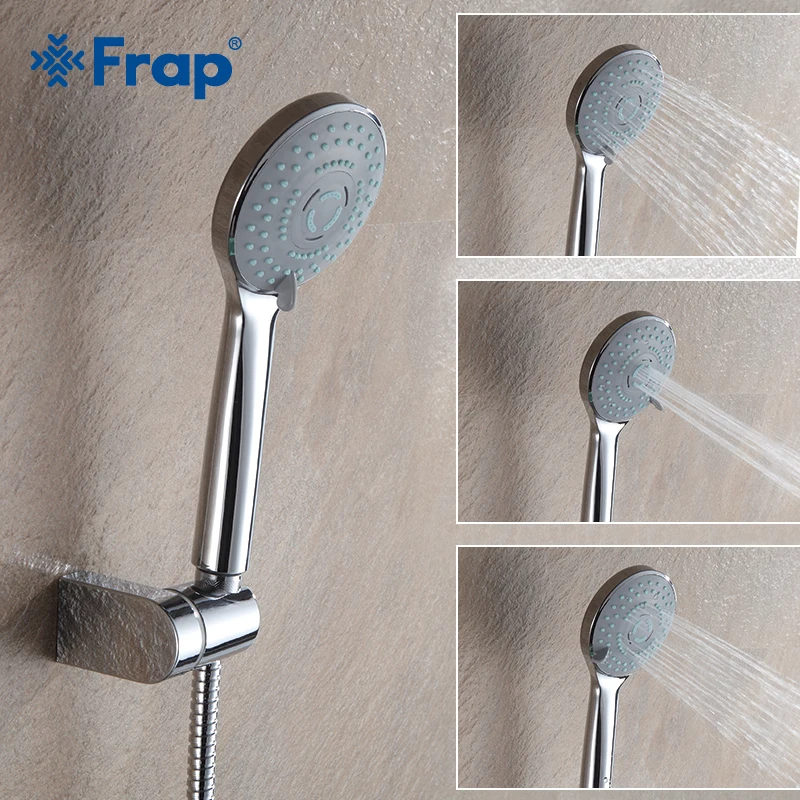 Koop Frap Derde versnelling aanpassing waterbesparende ronde douchekop ABS plastic hand hold regen spray bad douche Badkamer Accessoires F09