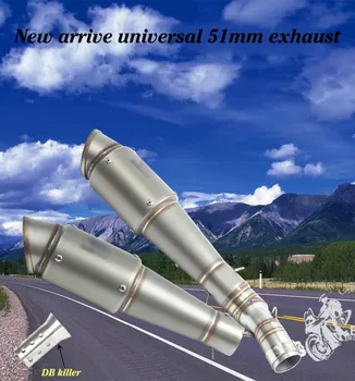 

Universal 51mm Motorcycle Exhaust Pipe for Austing Racing Project Muffler with DB killer For gsr 600 cb650f fz6 cb400
