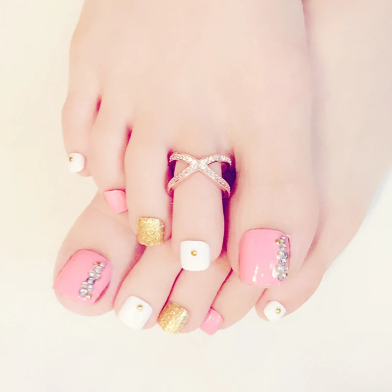 Модные розовые ногти патч накладные ногти милая, стильная накладные ногти