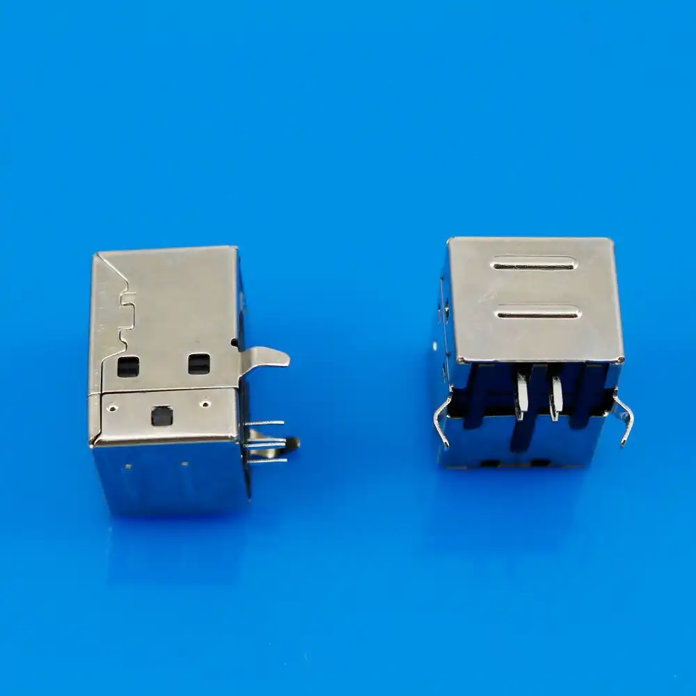 Occus Yoton IMC Hot 1 Pcs USB Female Type-B Port 4-Pin Right Angle PCB DIP Jack Socket Cable Length: 1pcs
