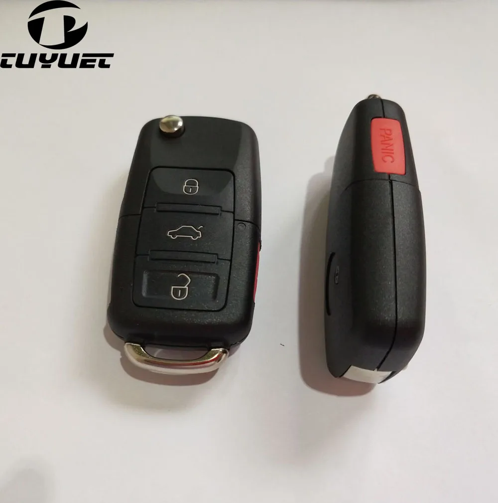 3+ 1 кнопки флип чехол для дистанционного ключа от машины 4 кнопки оболочки для Volkswagen VW Golf 4 5 6 Passat B5 B6 Polo камера Bora Touran без лезвия