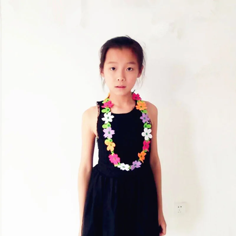 Happyxuan 4 шт./лот войлочное ожерелье с цветами из ткани ручной работы DIY художественные поделки игрушки Детский венок детский сад творческие игрушки для девочек