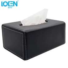 LOEN PU Кожаный Автомобильный домашний офисный дорожный держатель для салфеток полотенце салфетка бумажная стойка контейнер Съемный черный автомобиль