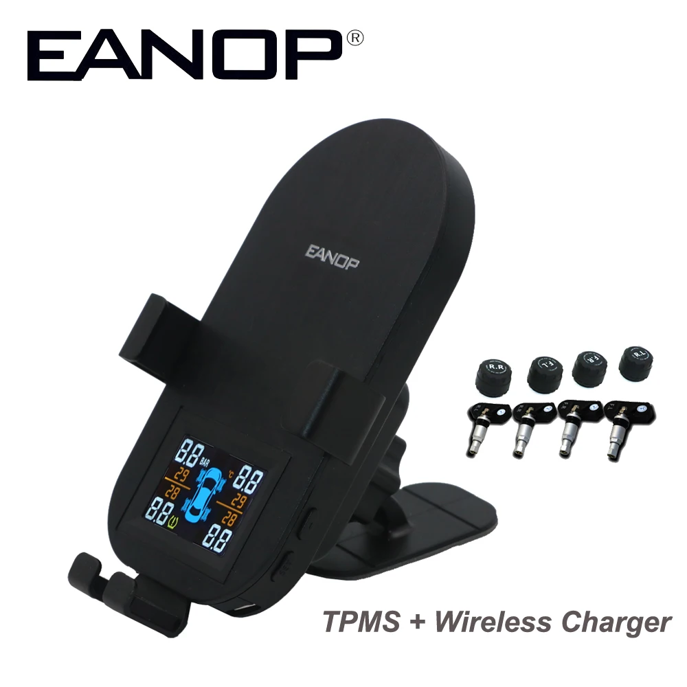 

EANOP TW100 Car TPMS Phone Holder & Wireless Charger Tire Pressure Monitoring System Tyre Pressure Sensor Max 9.9bar/144PSI