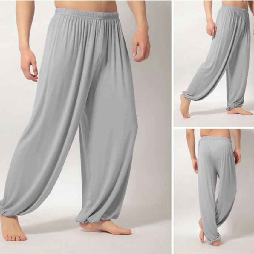 

Men 2019 Yoga Pants Loose High Waist Tai Chi Pants Summer Loose Yoga Trousers Baggy Boho Aladdin Jumpsuit Harem Pants GYM mujer