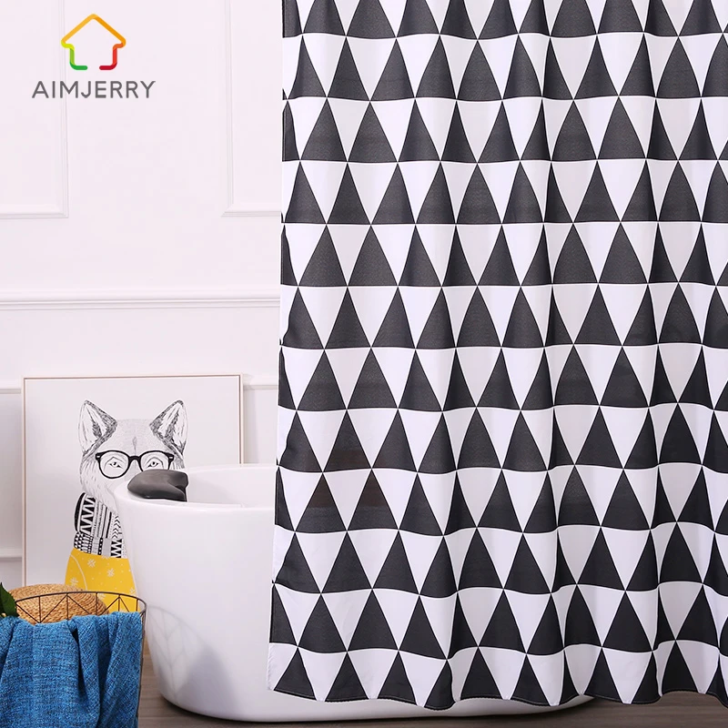 

Aimjerry Custom Shower Curtain Polyester Waterproof Mildewproof Modern bathtub Bathroom Curtain With 12 Hooks 164