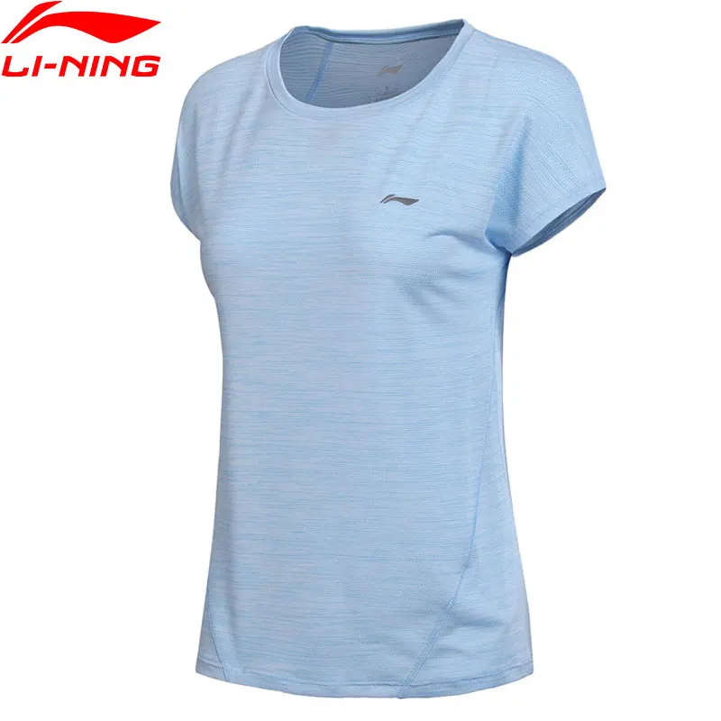 Клиренс) Li-ning Женская футболка для бега на сухой полиэстер Jaquard подкладка Обычная посадка Спорт Бег тройник ATSN032 WTS1383