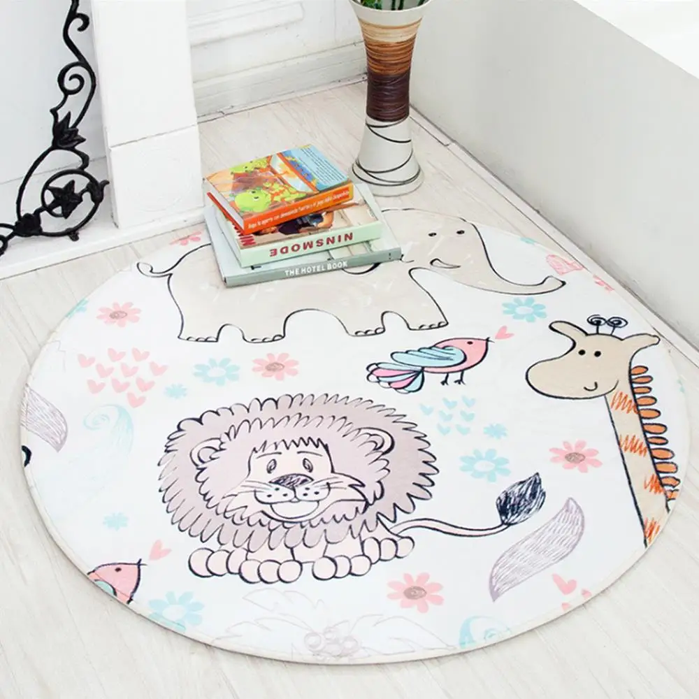 1 Piece Round Cartoon Animal Baby Play Mat Diameter 70cm Newborns