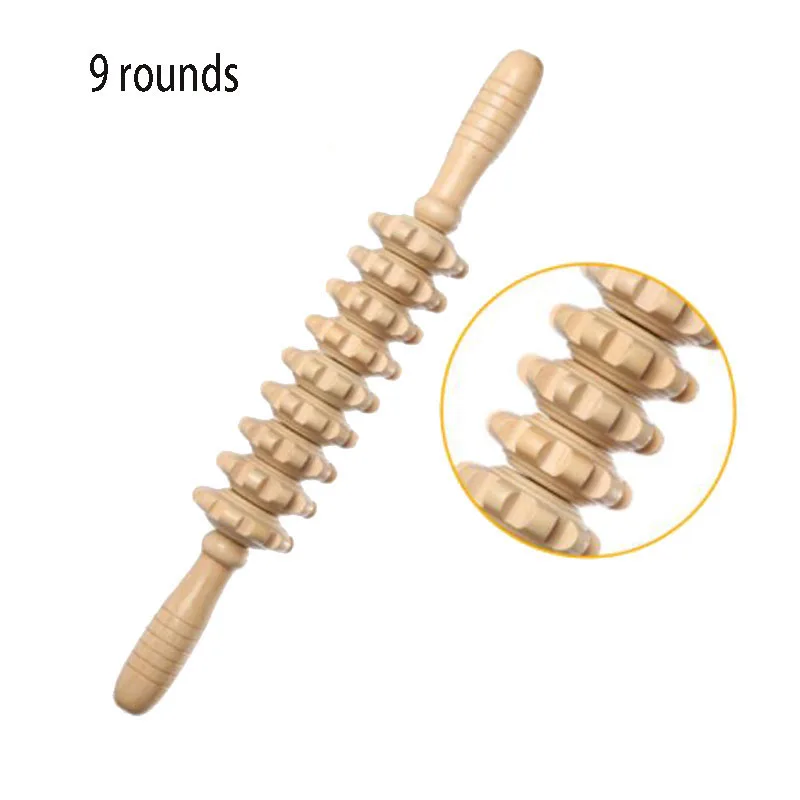 Меридиан стержень массажер для тела живот назад шеи талии ноги Массажная палка деревянный роликовый массажный молоток деревянный массажер для всего тела - Цвет: 9 rounds