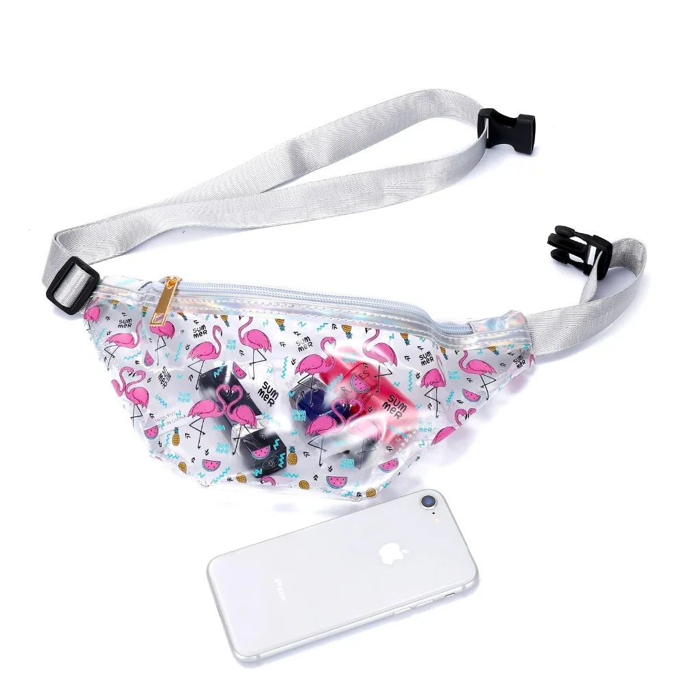 يونيكورن فاني الخصر حزمة النساء فلامنغو الحصان PVC حقيبة يد الأزياء Crossbody الصدر حقيبة شاطئية الهاتف محفظة حقيبة كتف للفتيات