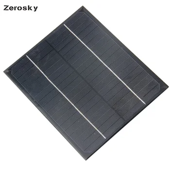 

Zerosky 6W 18V/12V/6V Monocrystalline Solar Panel Epoxy Solar Cell Solar Module DIY Solar Charger For 12V Battery High Quality