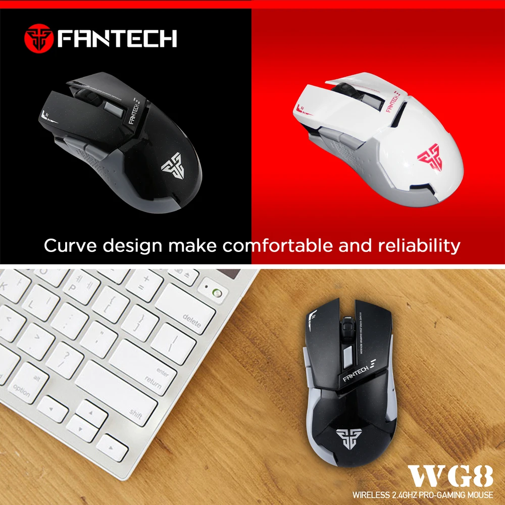 FANTECH WG8 эргономичный дизайн 6 кнопок 2 4 ГГц Беспроводная игровая мышь 2000 dpi для