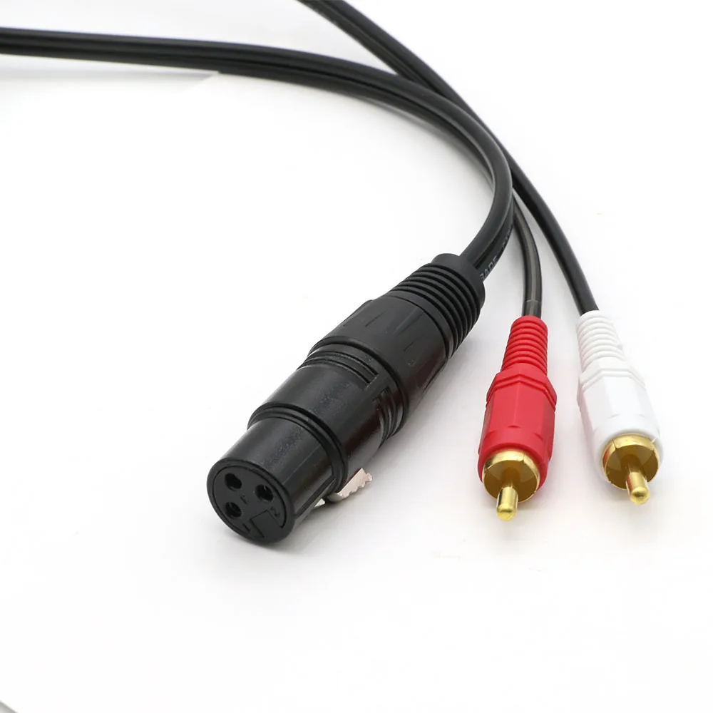1 5 m XLR Женский до 2 RCA Мужской стерео аудио кабель Y разделительный провод шнур
