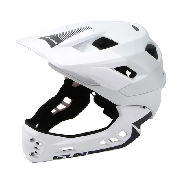 GUB внедорожный горный Полнолицевой велосипедный шлем, спортивные защитные полностью покрытые шлемы DH шлем для горных велосипедов 54-58 см - Цвет: White