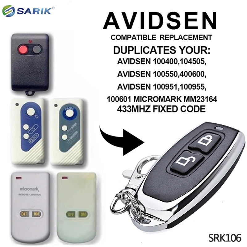 

433mhz remote control Duplicator for fixed code Avidsen CAME DOITRAND ERREKA RIB ROGER TEDSEN TORMATIC garage door remote