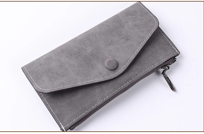 Женский ультратонкий кошелек из нубука Portefeuille Femme, однотонная женская сумочка с буквенным принтом и отделением для карт