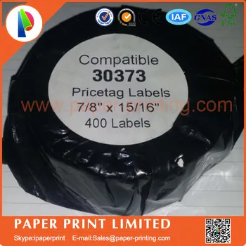 

4 Rolls Dymo Compatible 30373, White Price Tag Label - 400 per Roll