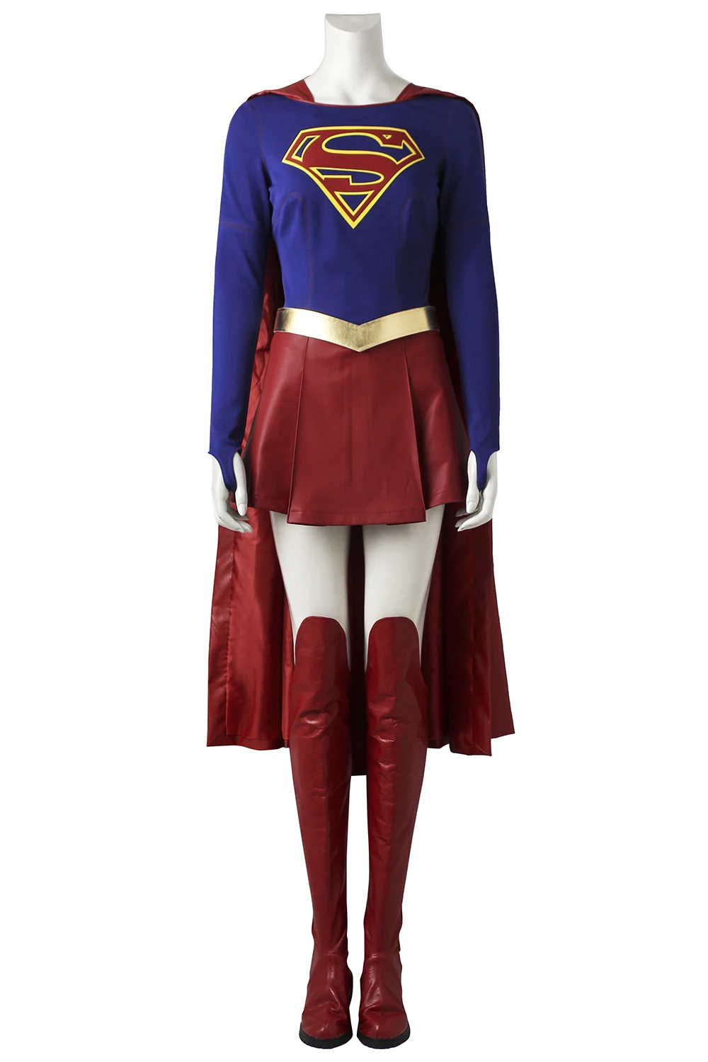 Superwoman Red Cape Halloween Superhero Clothing Supergirl Kara Zor El 