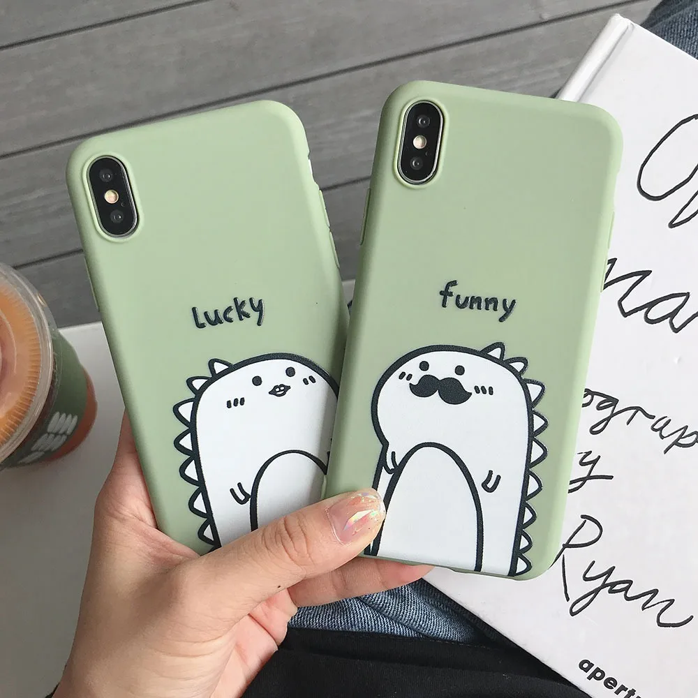 

KISSCASE Cute Cartoon Case For iphone 7 8 plus X XS XR XS MAX Dinosaur Pattern Phone Case for iphone 5 5s SE 6 6S plus 7 8 Cover
