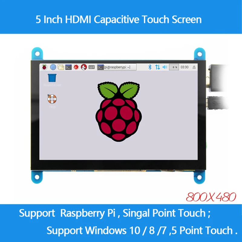 Raspberry Pi 3 Model B+ 5 дюймов 800*480 ЖК-дисплей HDMI HD емкостный ЖК-модуль USB 5-точечный сенсорный экран без необходимости поддержки драйвера