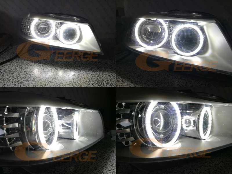 Для BMW 3 серии E91 E90 LCI 2009-2012 ксеноновая фара отличные глаза ангела Ультра яркое освещение smd led angel eyes kit DRL