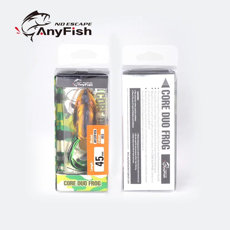 ANYFISH CORE DUO, приманка в виде лягушки, искусственная Мягкая приманка, 3,5 см/6,7 г, 4,5 см/11,5 г, двойные крючки, плавающая большая рыба