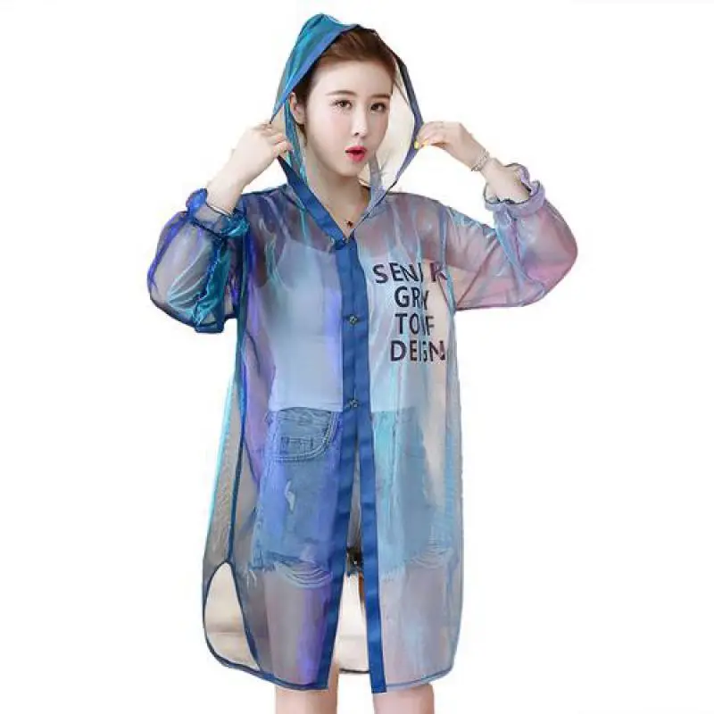 

Summer Women Patchwork Color Jacket New 2019 Harajuku Long Sleeve Hooded Letter Printed Coats Womens Thin Long Windbreakers