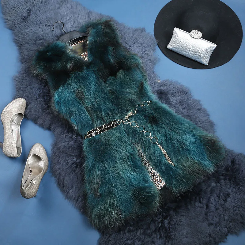 Женский жилет из натурального меха енота на осень и зиму|real raccoon fur vest|raccoon vestouterwear