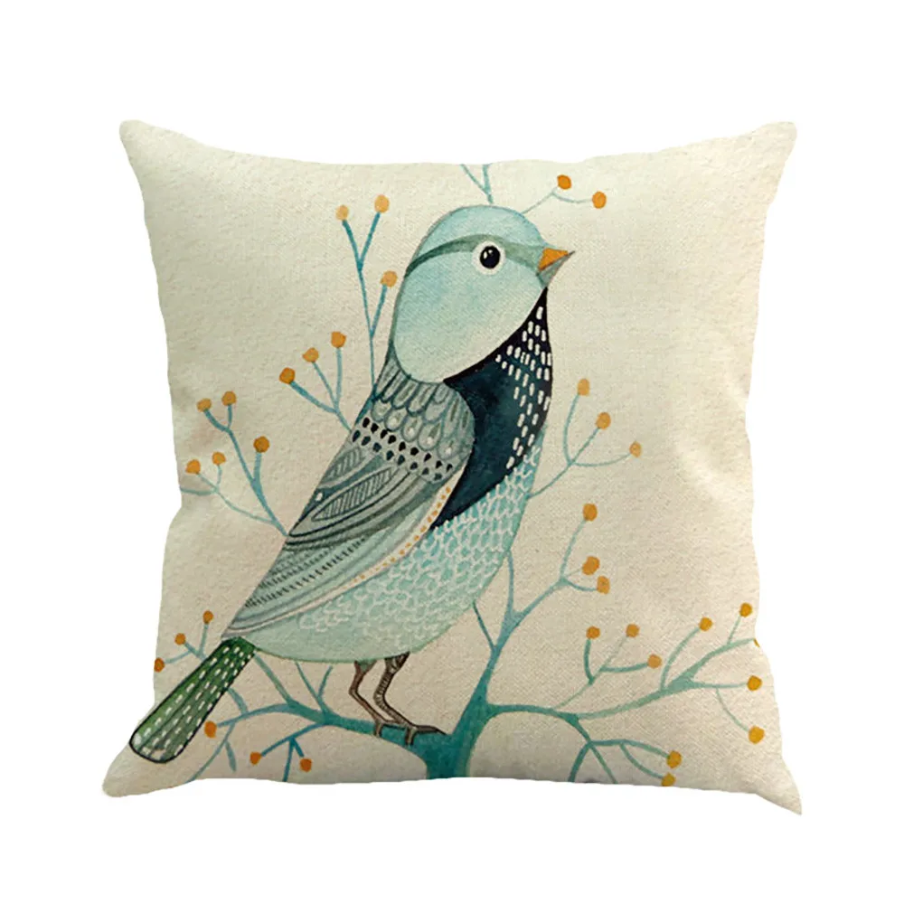 

Gajjar Pillow Case 45*45 Branches Bird Linen Throw Pillow Case Home Dropshipping support pillows for neck
