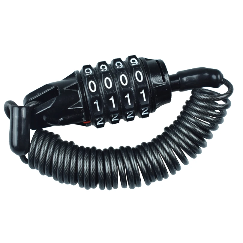 

CHCYCLE Motorcycle Helmet Lock Anti-Theft Resettable 4 Digit Combination Lock with Stretched Cable Security PIN Locking