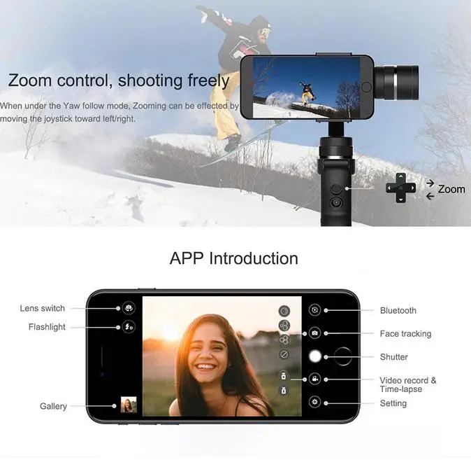 

DSstyles Capture 3 Axis Handheld Gimbal Stabilizer for Smartphone iPhone GoPro 7 6 5 sjcam EKEN Yi Action Camera
