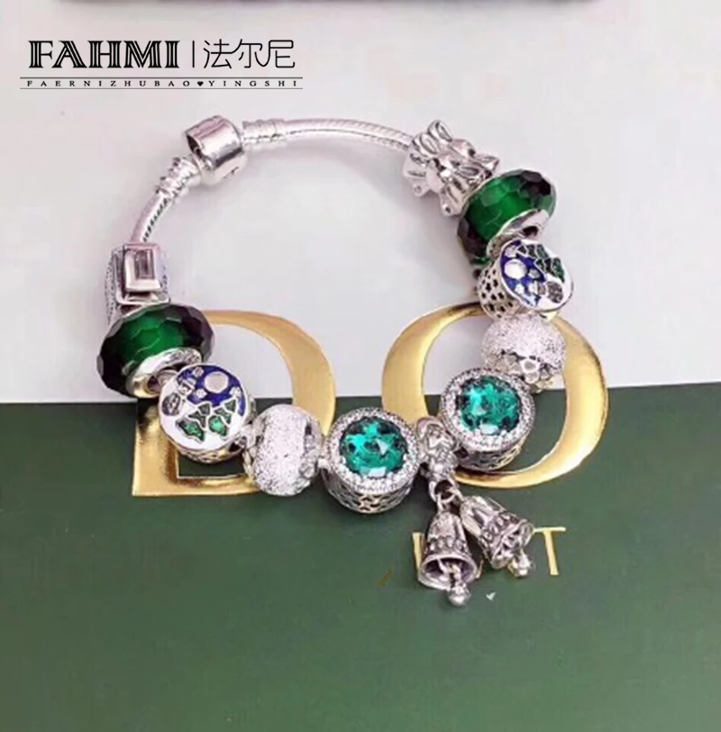 

FAHMI 100% 925 Sterling Silver NEW Christmas Bracelet Set Snowflake Snowman Bow Charm Original Jewelry Women Charming Gift