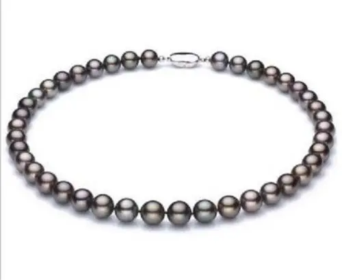

FREE SHUPPING>>>@@> N1542 AAA 9-10mm tahitian black red pearl necklace