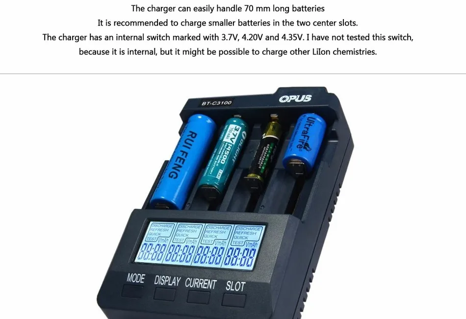 

BT-C3100 V2.2 Smart Digital Intelligent 4 LCD Slots Universal Battery Charger for Rechargeable Battery +EU/US/AU/UK Plug