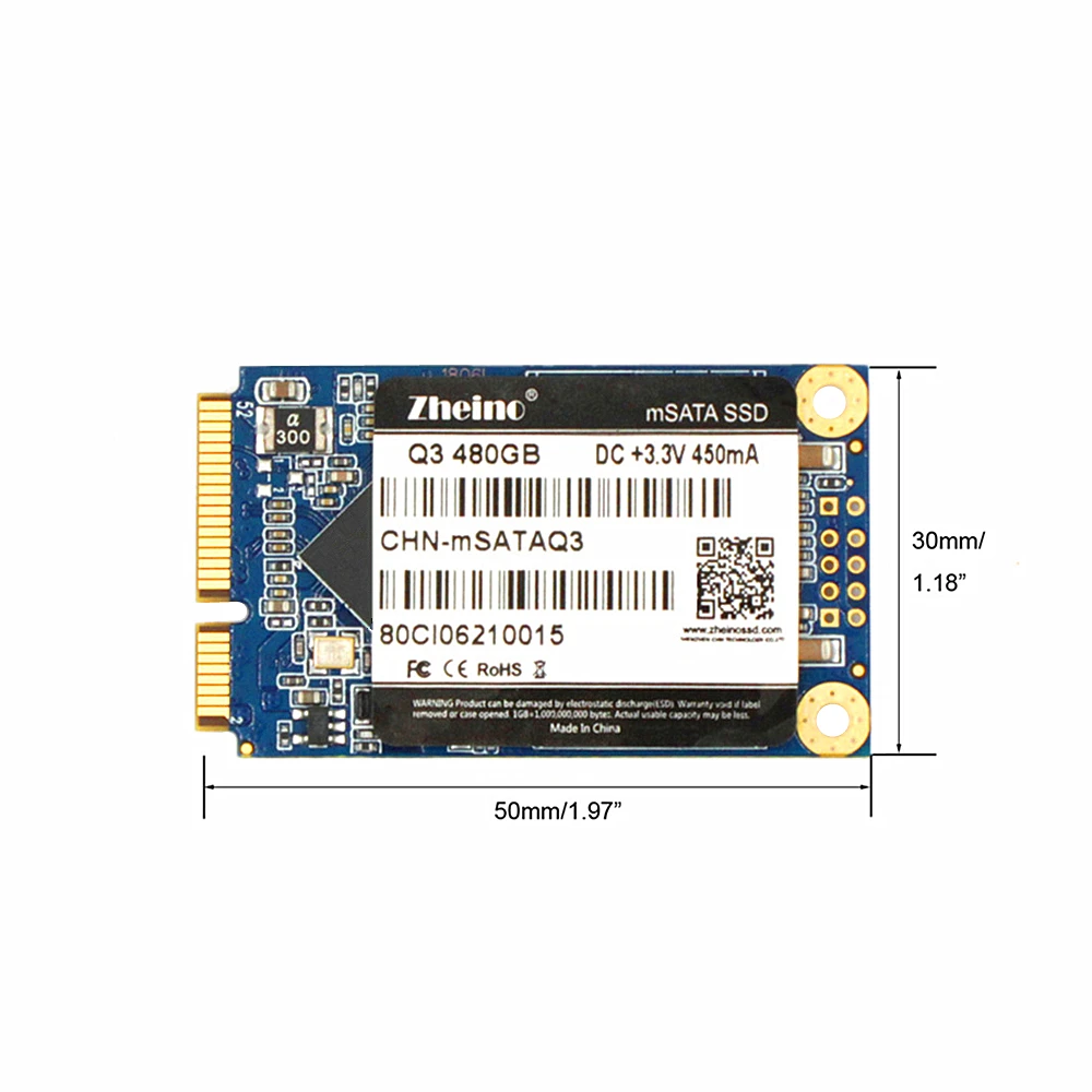 MSATA 120 ГБ 240 ГБ 480 ГБ SSD Q3 жесткий диск Dirve 3D TLC NAND флэш-память Zheino Внутренний твердотельный диск для ПК ноутбука